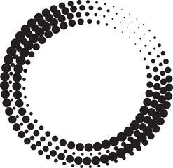Halftone circular dotted spiral. Design element