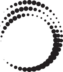 Halftone circular dotted spiral. Design element