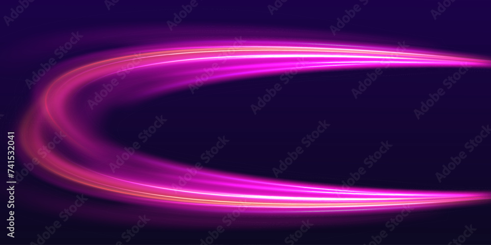 Poster neon stripes in the form of drill, turns and swirl. illustration of high speed concept. image of spe