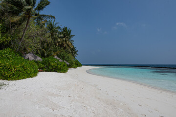 sweeping beach in the Maldive Islands