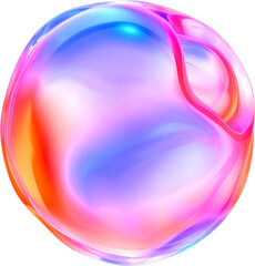 Colorful bubbles isolated on transparent background. PNG