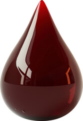 Drop of blood isolated on transparent background. PNG