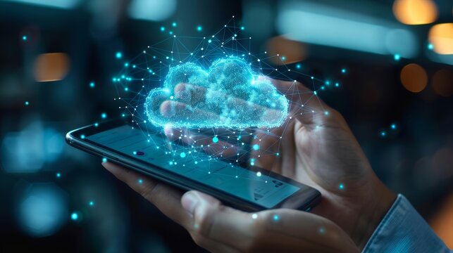 Mobile app developer using cloud services for backend support, showcasing the accessibility of cloud resources