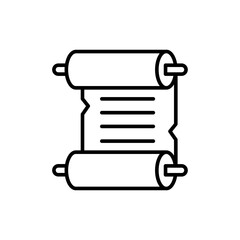 Ancient scrolls outline icons, accounting minimalist vector illustration ,simple transparent graphic element .Isolated on white background