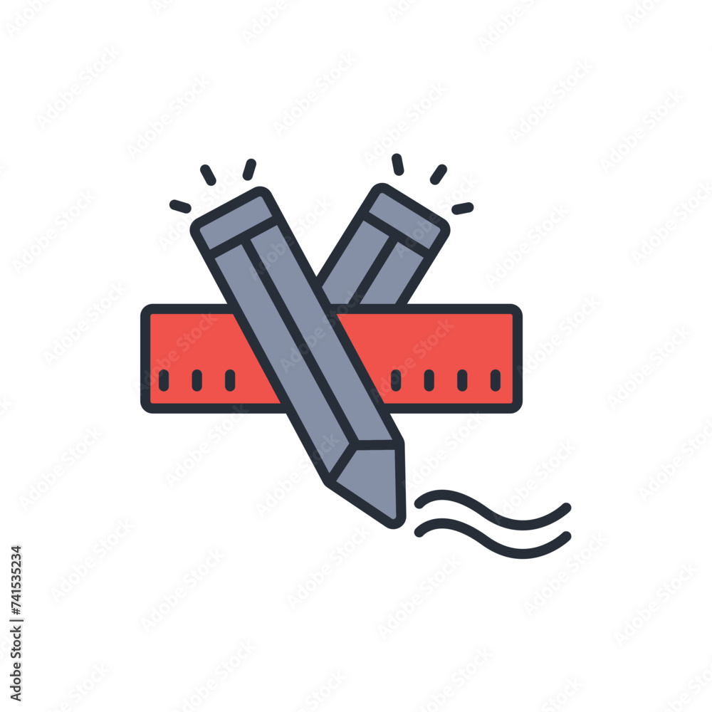 Poster design icon. vector.editable stroke.linear style sign for use web design,logo.symbol illustration.
