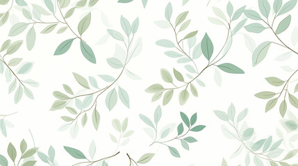 Illustration de fleurs et plantes de couleur pastel, verte et blanche. Motif floral, printemps et été, nature. Pour conception et création graphique. 