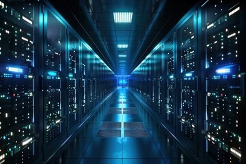 Nestled within heart of modern technology realm server room stands as bastion of digital power and security rows of towering server racks aligned house lifelines of data storage and computing