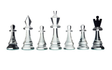 Glass Chess Set on white background