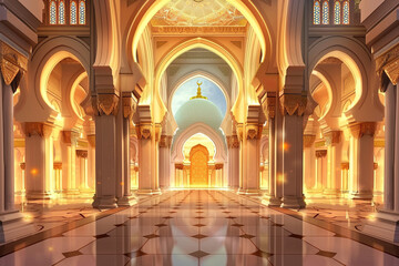 Fototapeta premium An interior design of a beautiful mosque