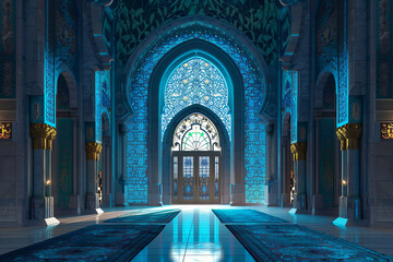 An interior design of a beautiful mosque - obrazy, fototapety, plakaty