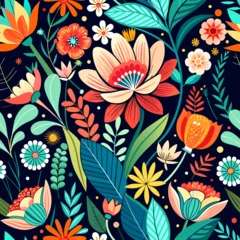 Tuinposter Flower pattern © ergn