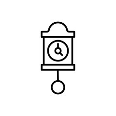 Antique clock outline icons, minimalist vector illustration ,simple transparent graphic element .Isolated on white background