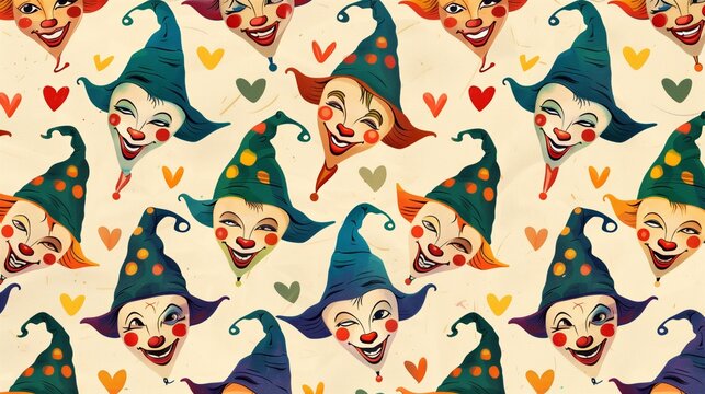 Jester April's fool colorful background pattern