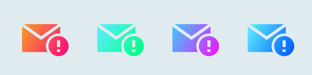 Spam solid icon in gradient colors. Mail signs vector illustration.