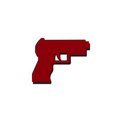 Pistol gun icon vector graphic of template solid, logo