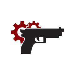 Hand gun repair icon vector graphic of template solid, logo 