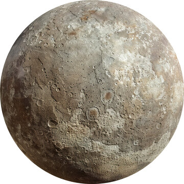 hyper-realistic image of planet Makemake, isolated on transparent background