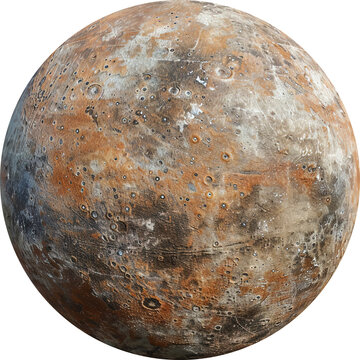 hyper-realistic image of planet Makemake, isolated on transparent background