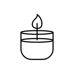Candle outline icons, minimalist vector illustration ,simple transparent graphic element .Isolated on white background