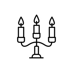 Candle outline icons, minimalist vector illustration ,simple transparent graphic element .Isolated on white background