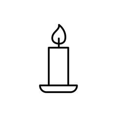 Candle outline icons, minimalist vector illustration ,simple transparent graphic element .Isolated on white background