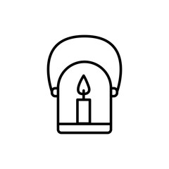 Candle outline icons, minimalist vector illustration ,simple transparent graphic element .Isolated on white background