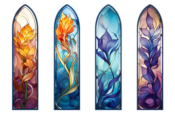 Intricate Stained Glass Craftsmanship by Masterful Artisan Isolated on Transparent Background