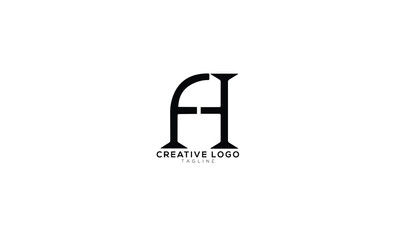 FH Abstract initial monogram letter alphabet logo design