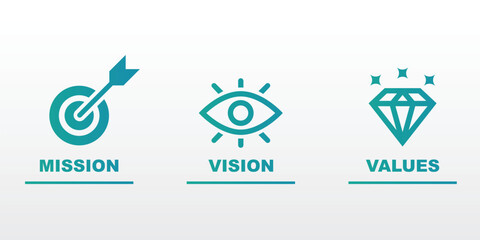 Mission vision values icon design - obrazy, fototapety, plakaty