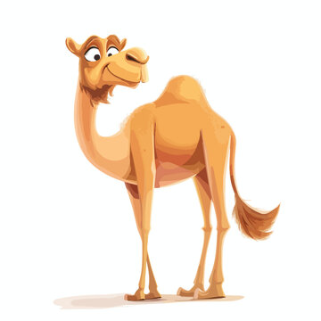 Cheerful camel light isolated White background ca