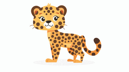 Cheetah leopard standing icon. Funny face. Cute c