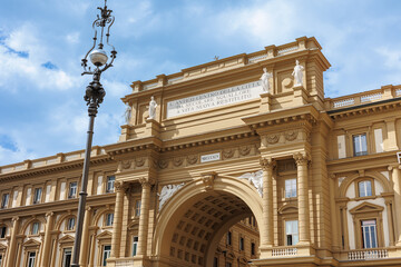 Arch of Triumph in Repubblica Square in Florence, Italy