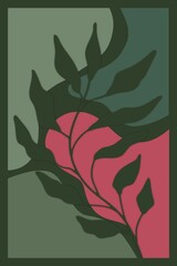 Crimson Whisper Leaves - Boho Abstract Flower