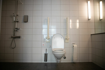 Toilet for disabled people in an apartment or hotel