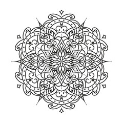 Vector outline mandala decorative and ornamental design for coloring page. vector mandala circles


