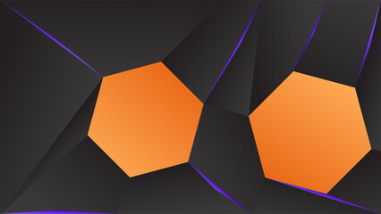 ABSTRACT GEOMETRIC GRADIENT DARK BACKGROUND WITH GEOMETRIC SHAPES ORANGE PURPLE COLOR DESIGN VECTOR TEMPLATE GOOD FOR MODERN WEBSITE, WALLPAPER, COVER DESIGN, LANDING PAGE