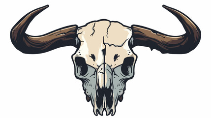 Creepy bull skull design isolated on White backgr