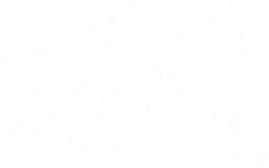 Rain on a transparent background. Falling drops of water.