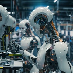 Fototapeta premium The bustling distribution warehouse echoed with the sound of forklifts moving pallets of freight, as warehouse workers diligently organized inventory for efficient transportation.