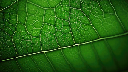 Macro Photography Close-Up shot, Leaf Vein Texture Structure, Abstract Horizontal Background for World Earth Day and Green Environment Day - Powered by Adobe