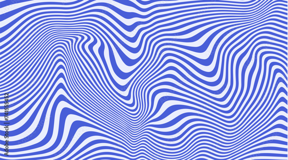 Aufkleber retro background with wavy contrast stripes and optical interference effect. swiss design psychedeli