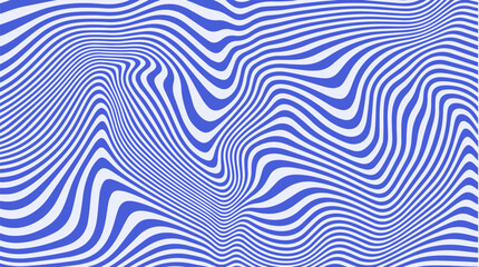 Retro background with wavy contrast stripes and optical interference effect. Swiss design psychedelic backdrop. Creative geometric design.