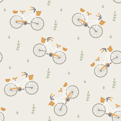 Seamless pattern with bicycle. Vector illustration - 741555608