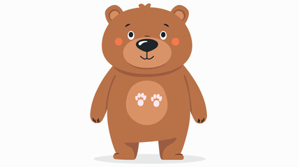 Obraz na płótnie Canvas Cute little bear toy standing. Kawaii cartoon cha