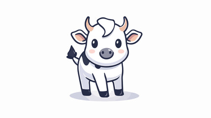 Cute cow standing icon. Cartoon kawaii funny baby