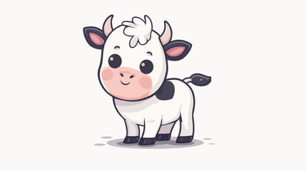 Cute cow standing icon. Cartoon kawaii funny baby