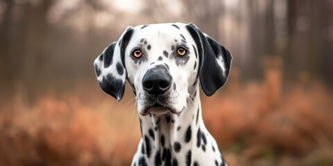 Photograph of Face portrait of smile Dalmatian dog