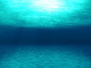 Fototapeta na wymiar 水面から光が差す海の中