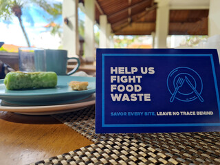 The article contains a call to fight food waste left on restaurant dining tables. zero food waste...