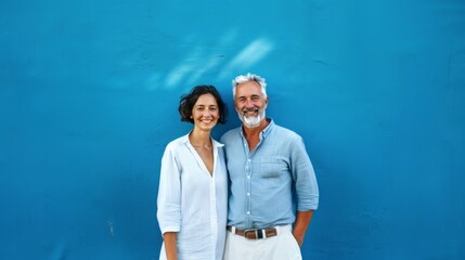 Older couple man and woman happy smiling together, elderly people married  - love concept romantic relationship emotional portrait